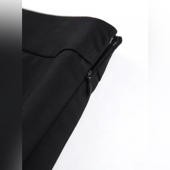 NWT Commense Pleated Midi Skirt Black White Color Block Layered Skirt size L - Picture 5 of 5